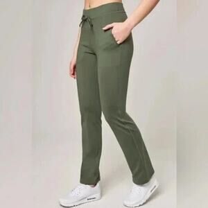 Mondetta Women’s Heavyweight Wide Leg Pants Sz S Olive Green Performance Luxury